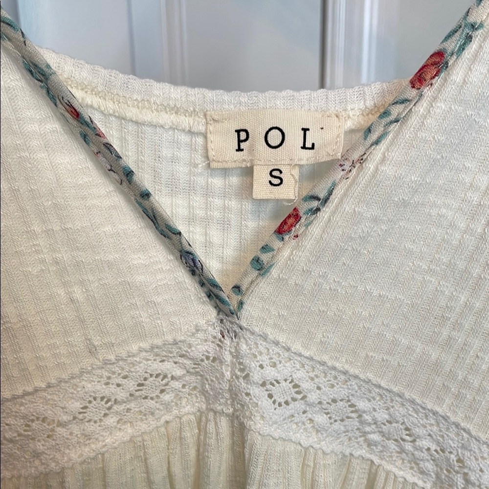 POL Cream Super soft  Smocked Tiered Camisole NWOT - Picture 2 of 5